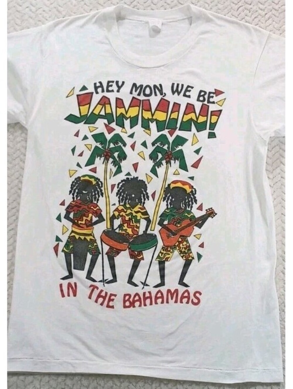Hey Mon We Be In The Bahamas - Sz Large Graphic VTG T-Shirt Single Stitch VGC